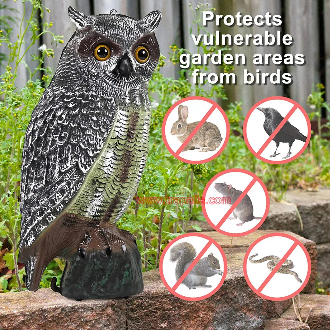 Outdoor Garden Plastic Owls Scarecrow Bird Pest Deterrent Decoy