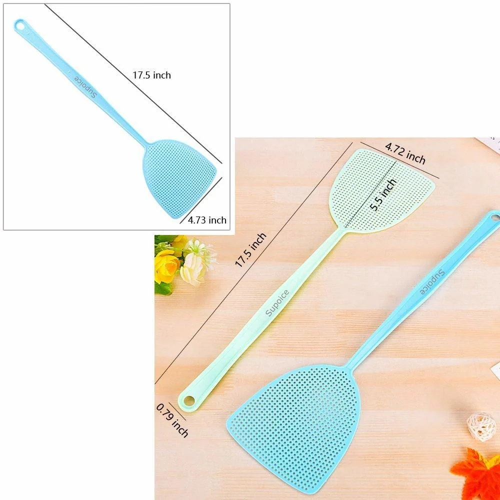 Fly Swatter Manual Swat Pest Control Plastic with Long Handle Assorted Sweet Colors