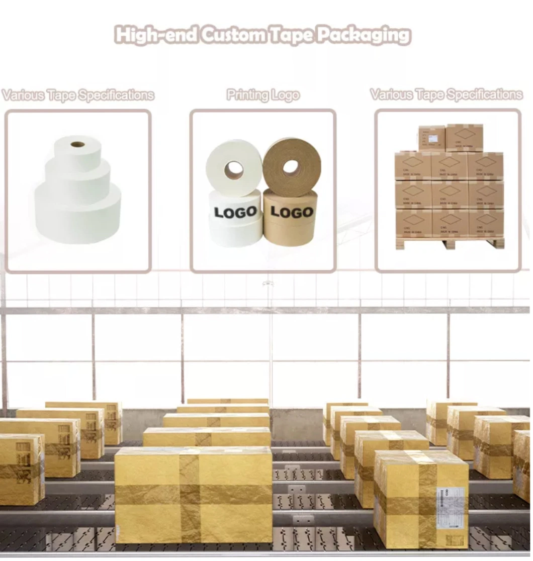 Energy Saving More Durable Kraft Custom Brown White Wet Water Activated Paper Gummed Packing Tape Gun